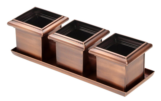 H Potter Planter Pots Set of 3 Outdoor & Indoor Use Square, Succulent Flower Herb Box for Home, Patio, Garden, Deck, Balcony