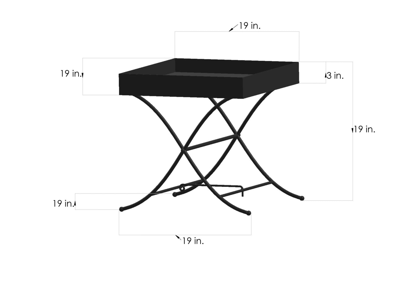 H Potter Indoor Outdoor Square Side Table Black End Table Small Spaces