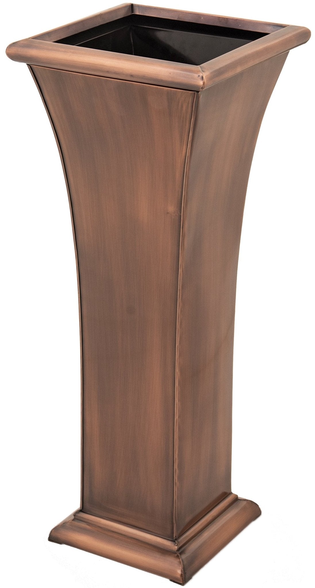 H Potter tall planter metal outdoor indoor flower container antique copper stainless steel handcrafted