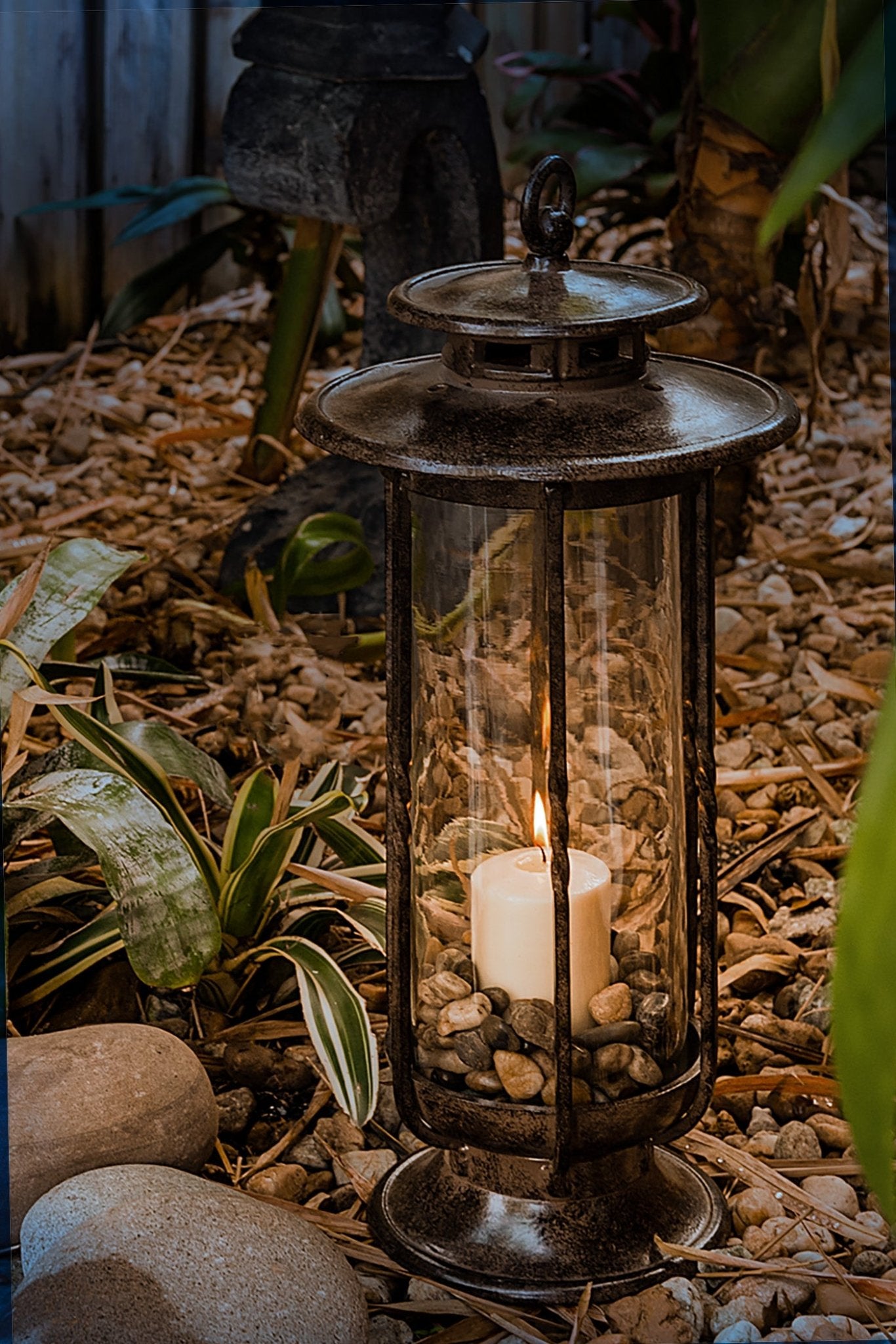 Home Reflections Set of (2) 10 Indoor/OutdoorMetal Lanterns ,Brass