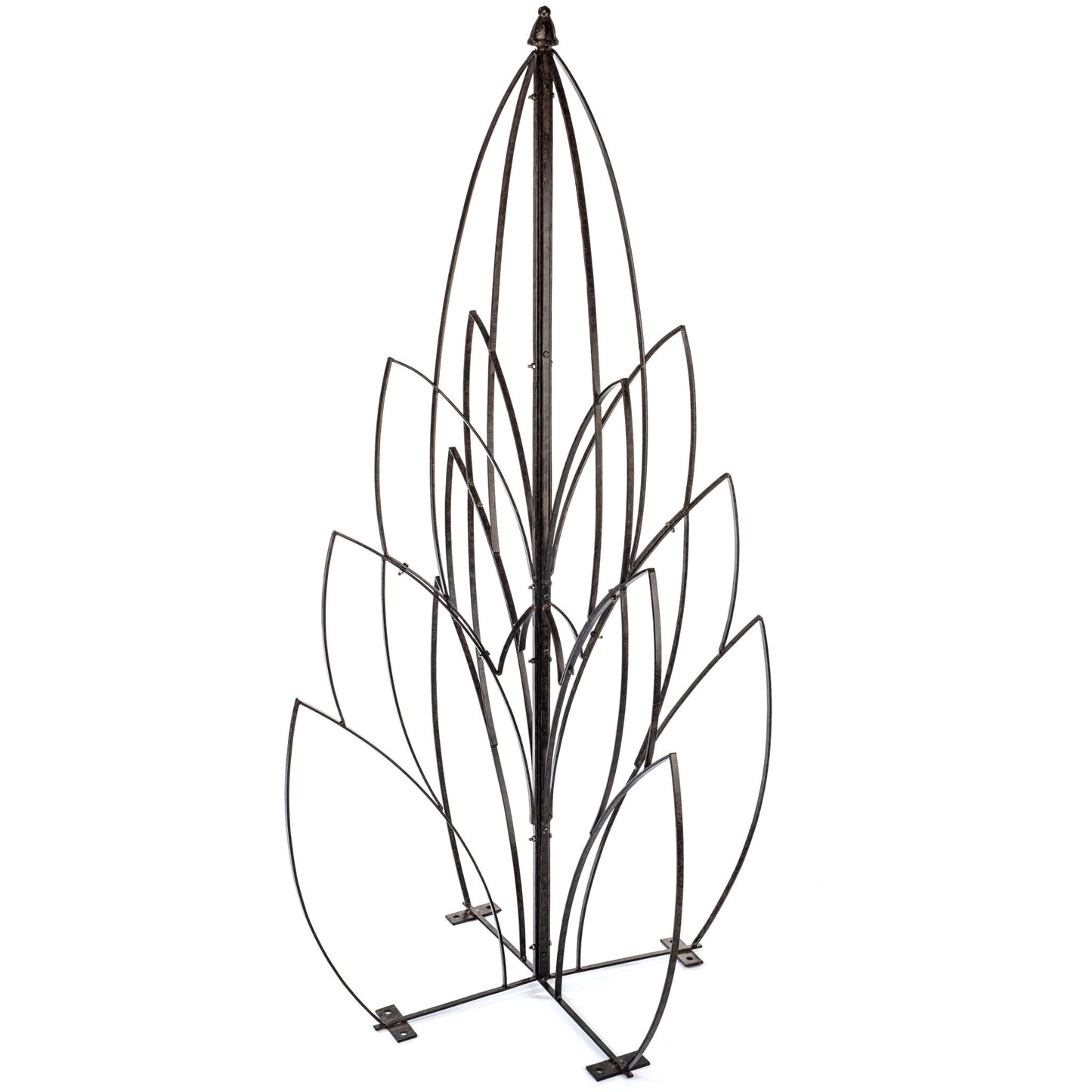 H Potter Lotus Bud garden trellis, metal yard art, freestanding in garden with lotus-bud design for backyard landscape