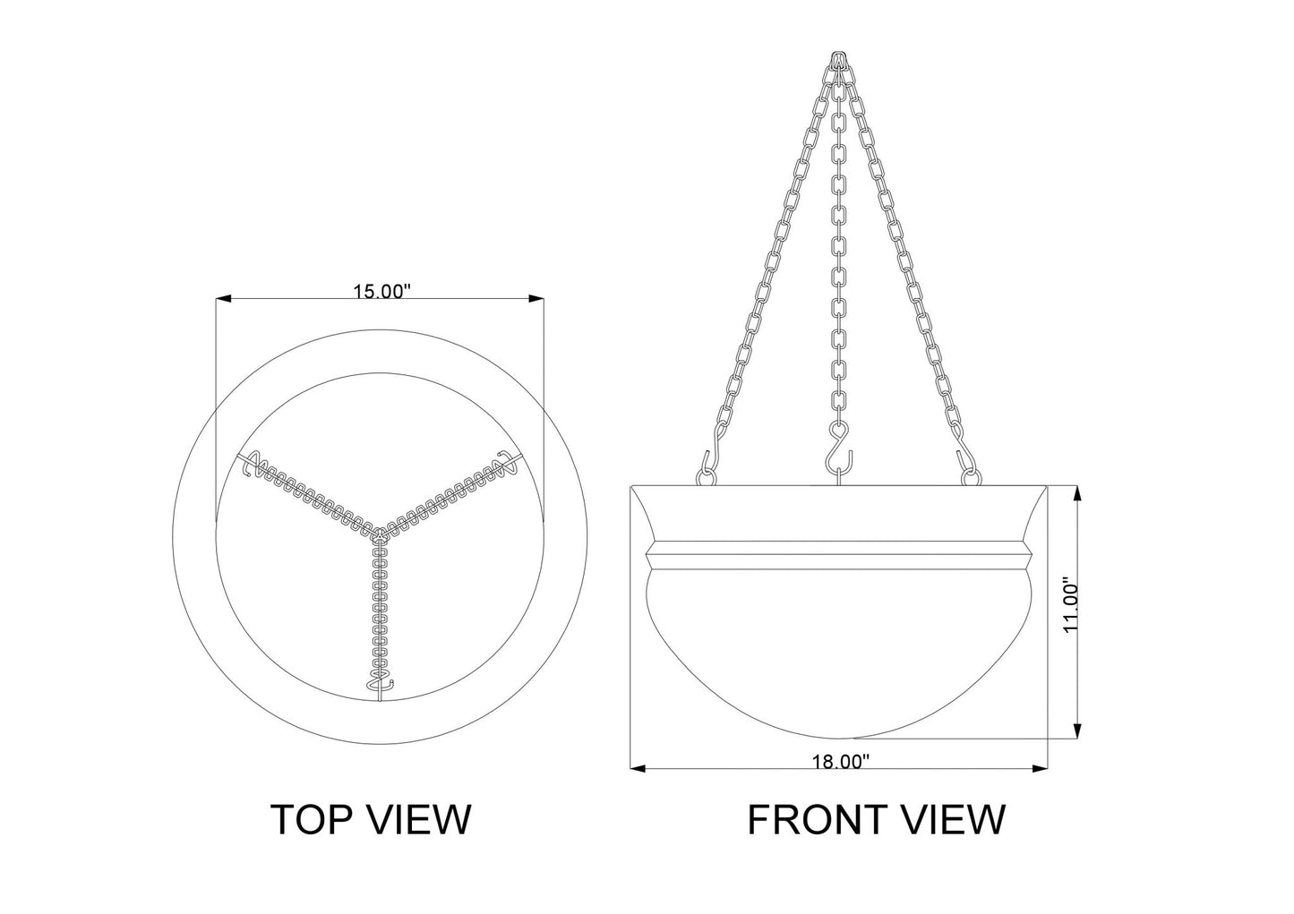 H Potter Large Garden Hanging Planter