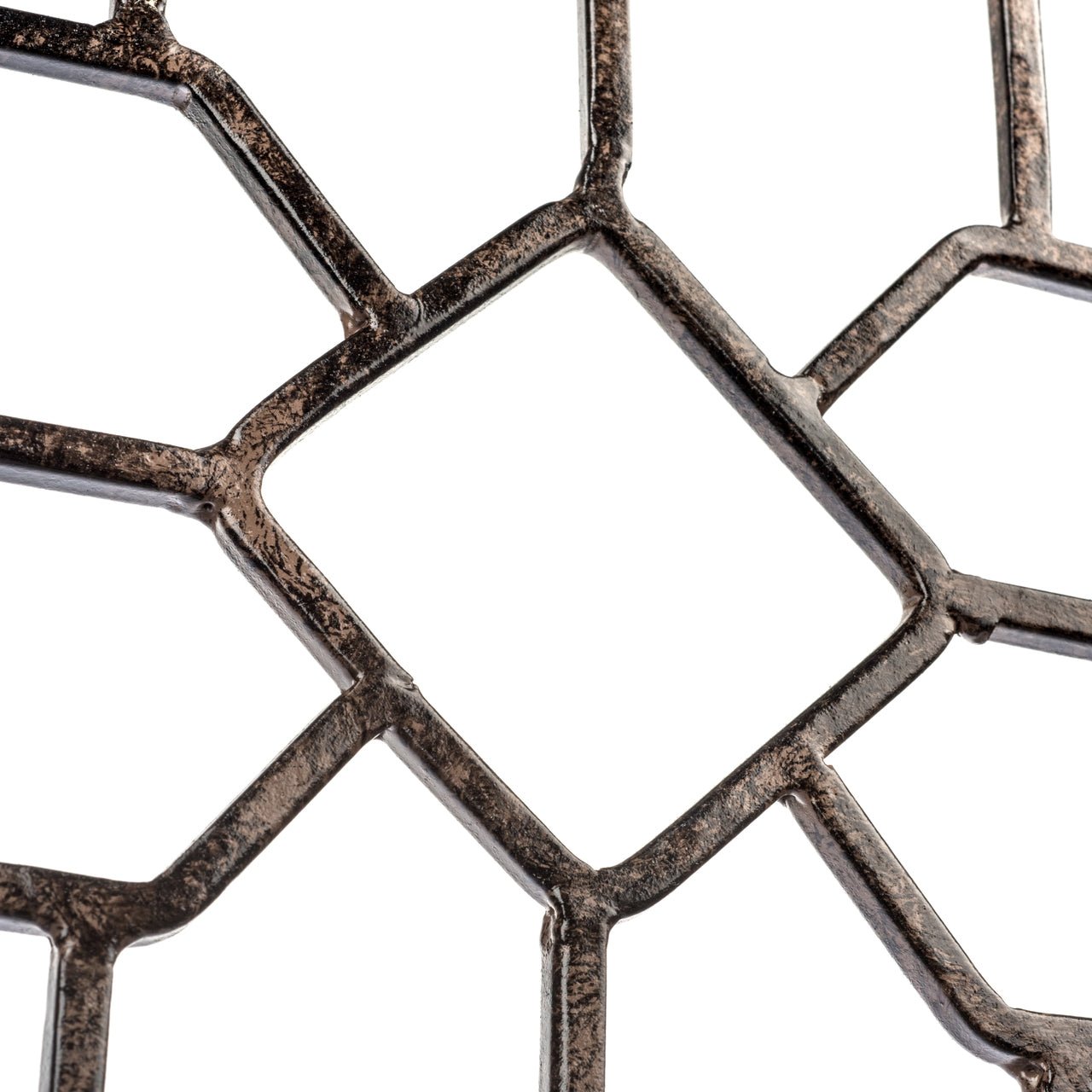 Close-up of welded diamond lattice on H Potter metal trellis, durable powder-coated finish