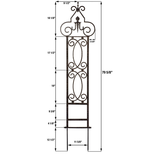 Dimension diagram—H Potter vertical trellis height/width for patio, deck, porch, or garden bed