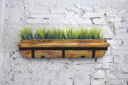 H Potter rustic copper window box planter plant container metal stainless steel outdoor decor