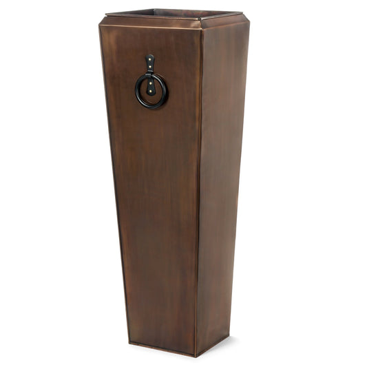 H Potter Planter Tall Copper Handmade Decorative Indoor Outdoor Garden Flower Container for Entryway Front Door Decor