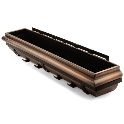 48-Inch Antique Copper Window Box with Metal Frame