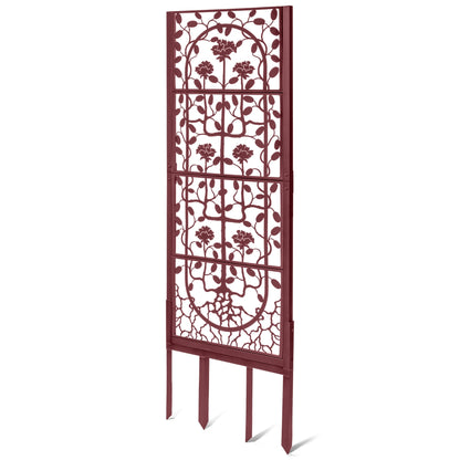 H Potter Garden Trellis Outdoor Privacy Screen for Climbing Plants Large Heavy Duty Metal Backyard Freestanding Ground Spikes