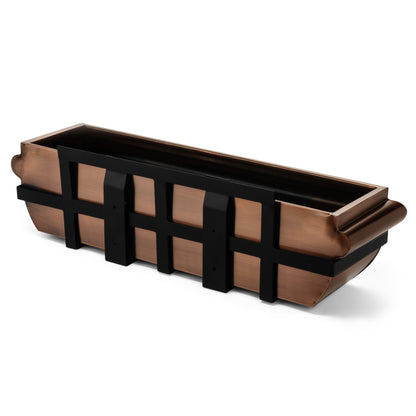 36-Inch Antique Copper Window Box with Metal Frame