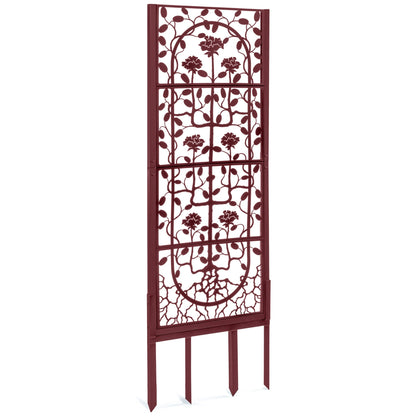 H Potter Garden Trellis Outdoor Privacy Screen for Climbing Plants Large Heavy Duty Metal Backyard Freestanding Ground Spikes
