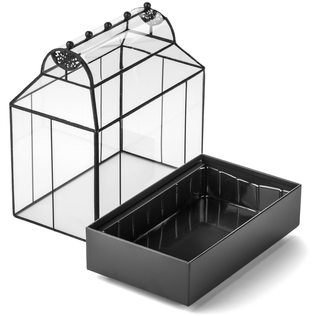 H Potter Terrarium Wardian Case Glass Plant Container Table Top Barrel Roof