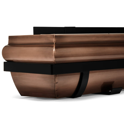 36-Inch Antique Copper Window Box with Metal Frame