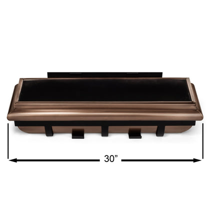 30-Inch Antique Copper Window Box with Metal Frame
