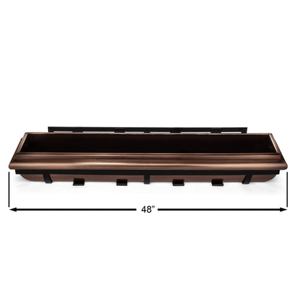 48-Inch Antique Copper Window Box with Metal Frame