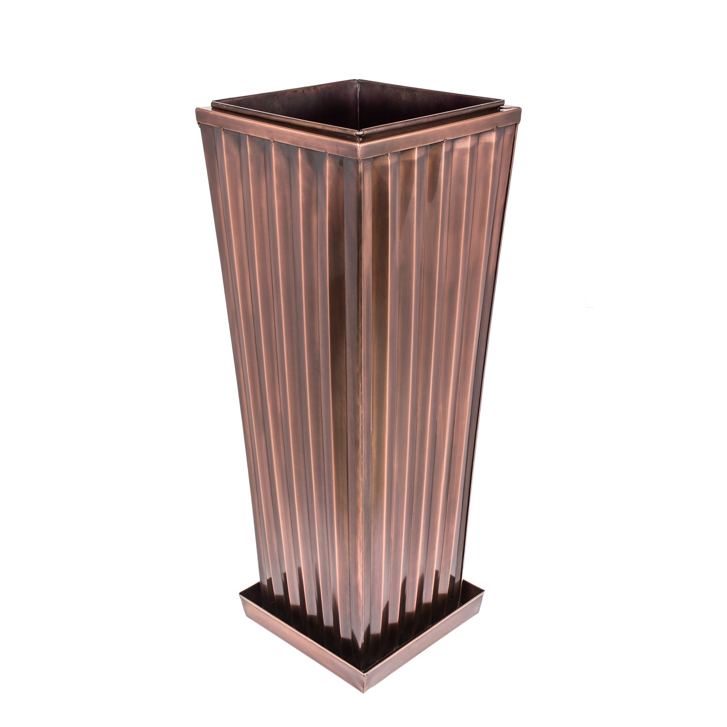H Potter Tall Stainless Steel Planter with Antique Copper Finish