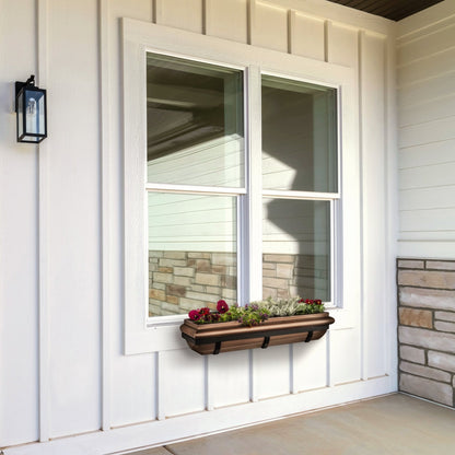 36-Inch Antique Copper Window Box with Metal Frame