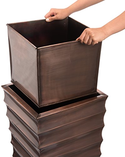 H Potter planter insert use beside a trellis—adds privacy on Chicago rooftop; stainless won’t rot like wood; sturdy.