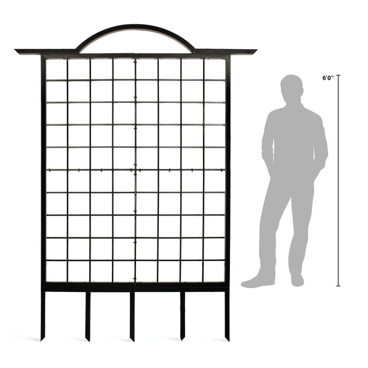 H Potter Garden Trellis Screen Grid Pattern Wrought Iron Heavy Metal Landscape Backyard Yard Art Structure Climbing Plants