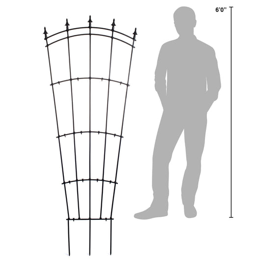 H Potter Metal Fan Trellis Black Finish Wrought Iron Indoor Outdoor