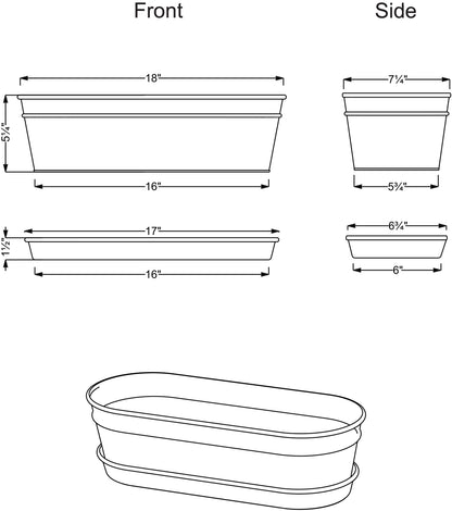 H Potter Large Planter w/Antique Copper Centerpiece