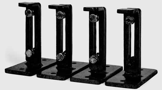 H Potter Wall Mounting Brackets Set of 4 in Black Finish