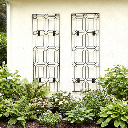 H Potter Diamond Wall Trellis Set of 2 with Mounting Brackets