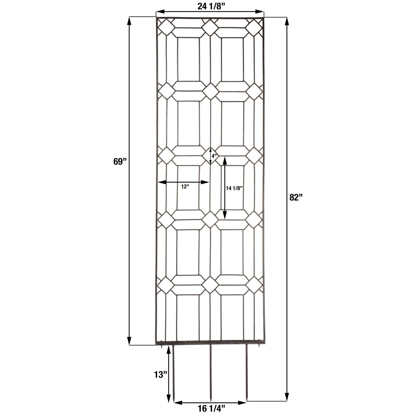 H Potter Diamond Wall Trellis Set of 3 and Wall Brackets
