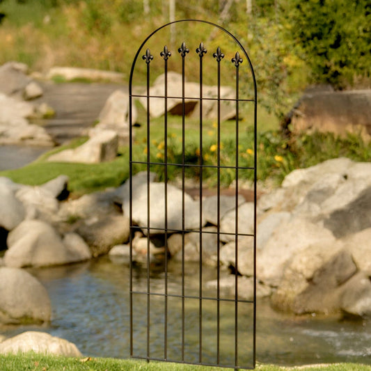 H Potter Iron Trellis with Black Powder-coated Finish