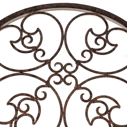 Close up scrollwork trellis by H Potter 8 ft Wrought Iron Ornamental Art for Landscaping Backyard Flowers