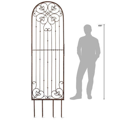 H Potter Trellis screen dimensions with gray man for scale—fits patio, deck, porch, balcony, backyard.