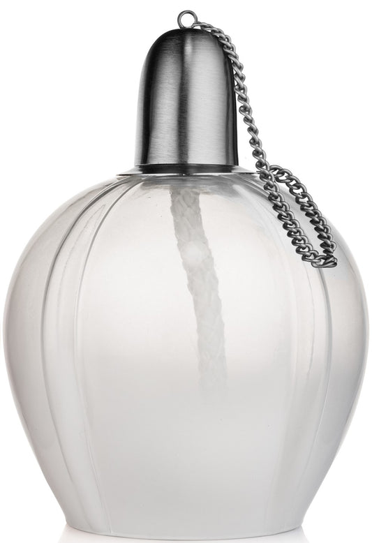 H Potter Apple Shape White Tinted Glass Patio Deck Table Top Torch