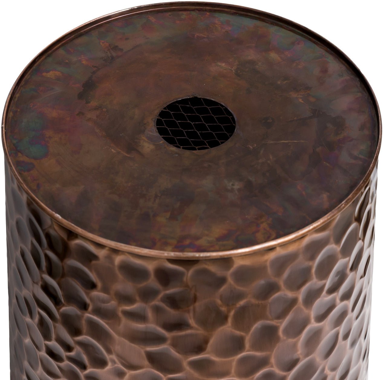 H Potter tall planter metal outdoor indoor flower container round antique copper stainless steel handcrafted