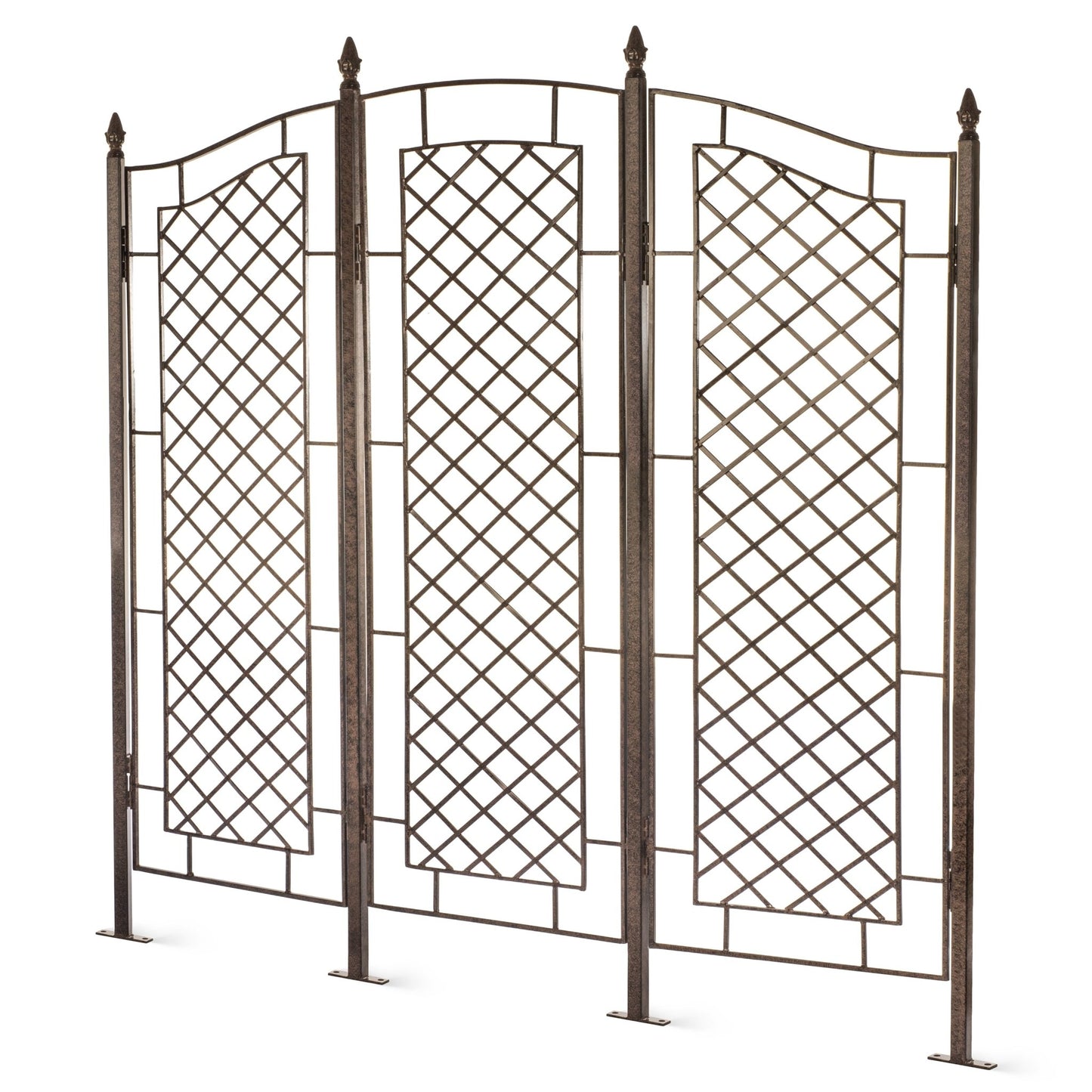 H Potter Large Three Panel Garden Screen Wrought Iron Trellis
