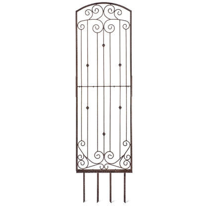 H Potter 8 Foot Wrought Iron Garden Trellis Metal Wall Screen - H Potter
