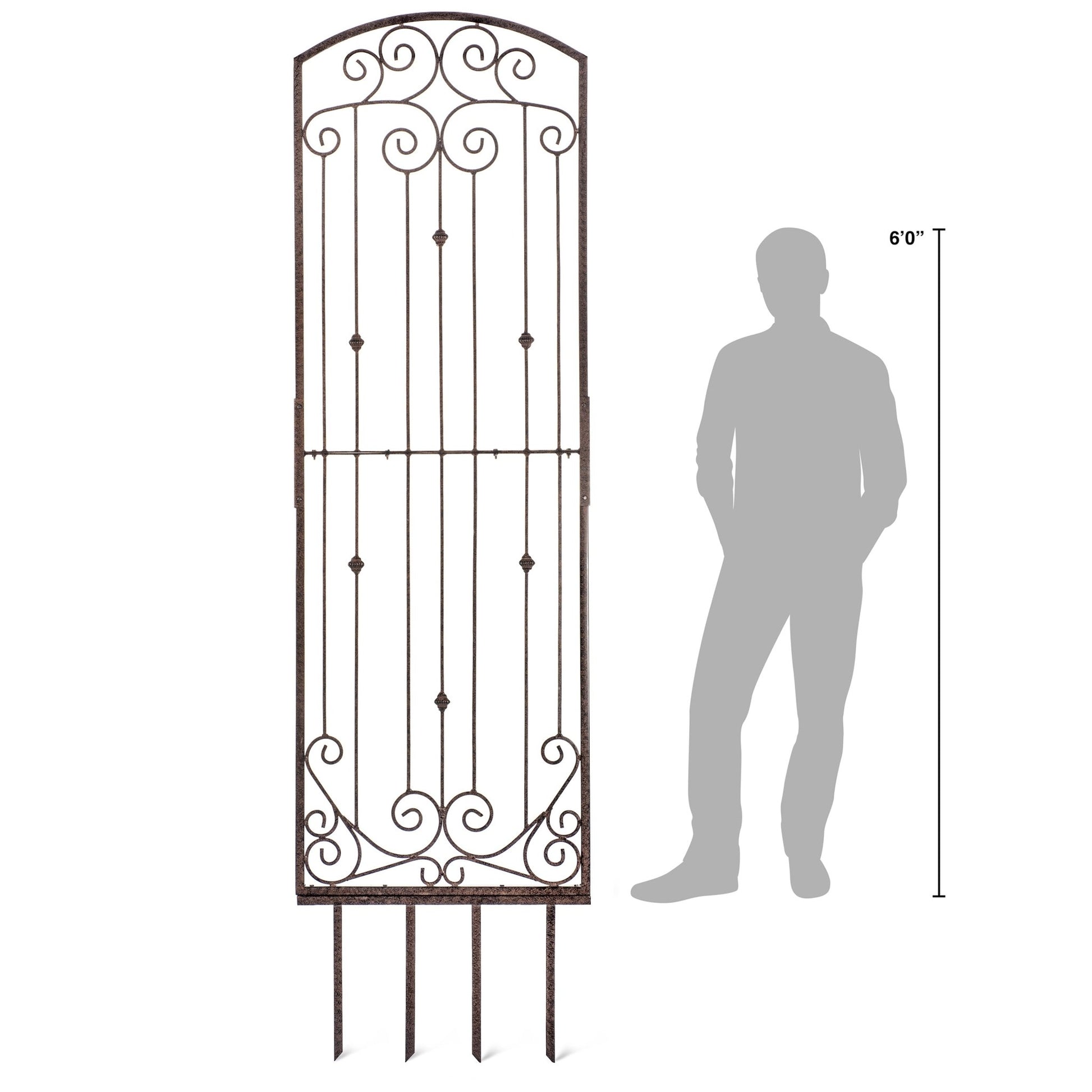 H Potter 8 Foot Wrought Iron Garden Trellis Metal Wall Screen - H Potter
