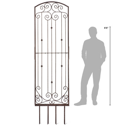 H Potter 8 Foot Wrought Iron Garden Trellis Metal Wall Screen - H Potter