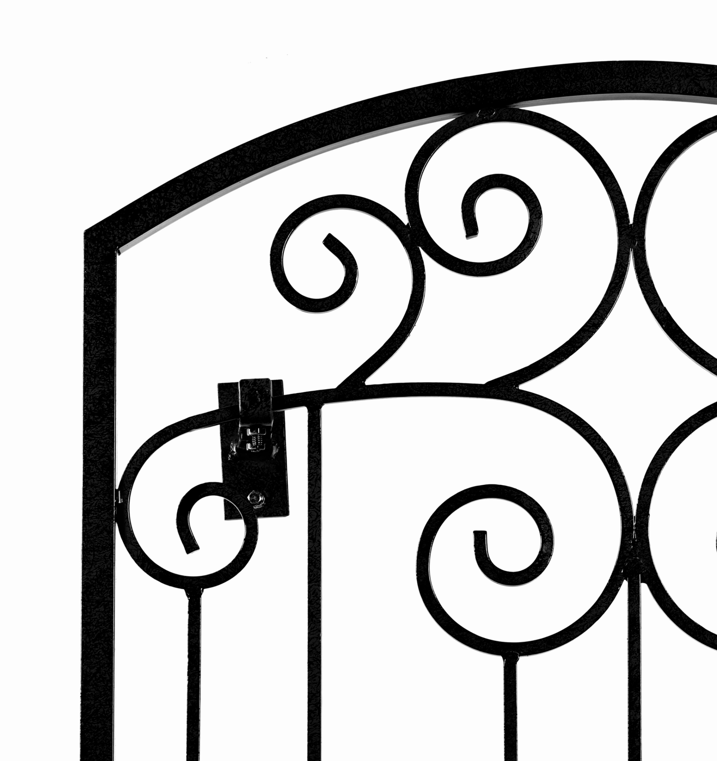 H Potter 8 Foot Black Wrought Iron Garden Trellis Metal Wall Screen with Wall Mounting Brackets