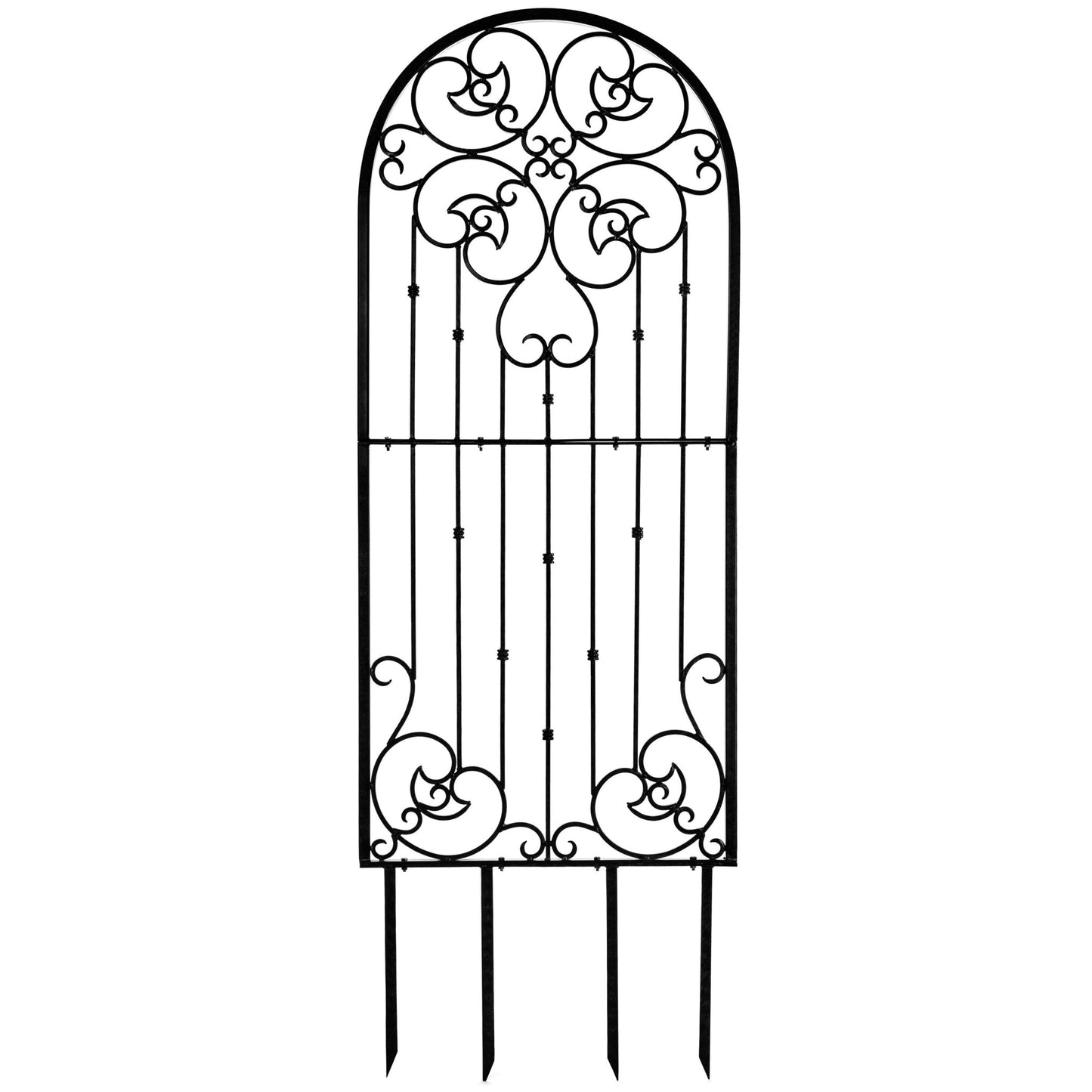 H Potter Garden Trellis Wrought Iron Heavy Scroll Metal Decoration Black