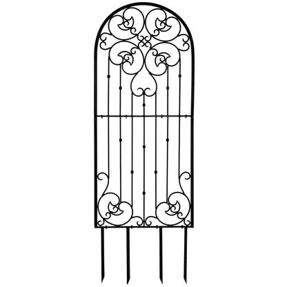 H Potter Garden Trellis Wrought Iron Heavy Scroll Metal Decoration Black