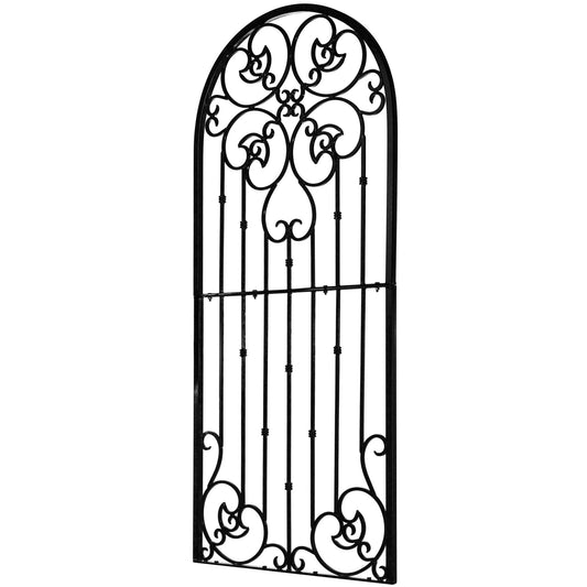 H Potter Garden Trellis Wrought Iron Heavy Scroll Metal Decoration Black