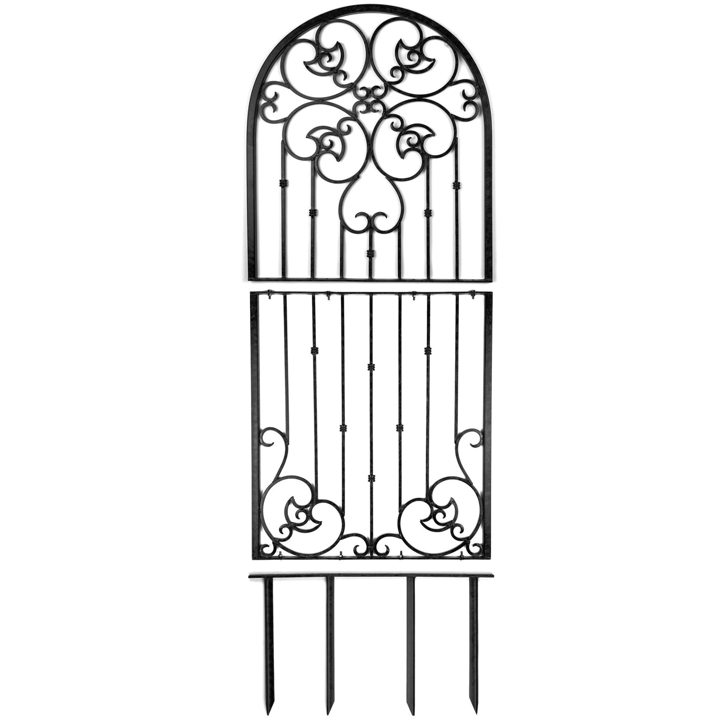 H Potter Garden Trellis Wrought Iron Heavy Scroll Metal Decoration Black