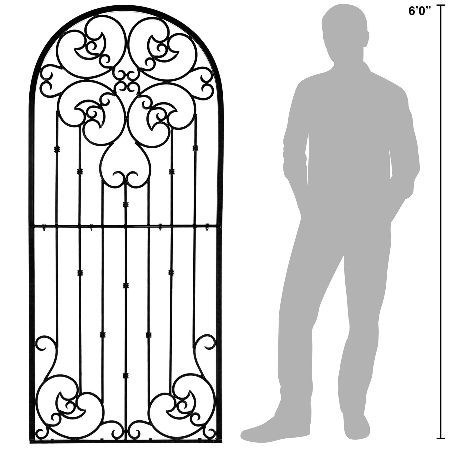 H Potter Garden Trellis Wrought Iron Heavy Scroll Metal Decoration Black