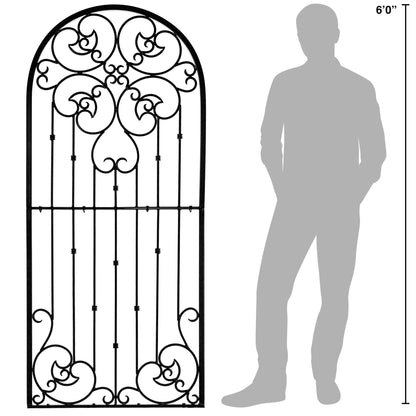 H Potter Garden Trellis Wrought Iron Heavy Scroll Metal Decoration Black