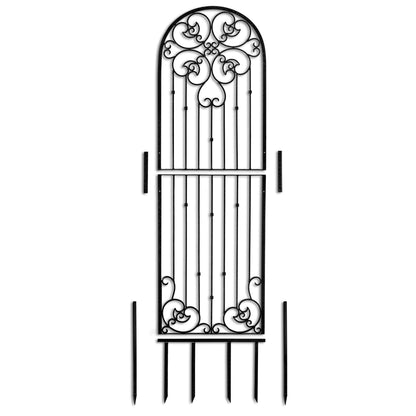 H Potter Wall Trellis 8 ft Black Iron Ornamental Metal with 4 Wall Brackets
