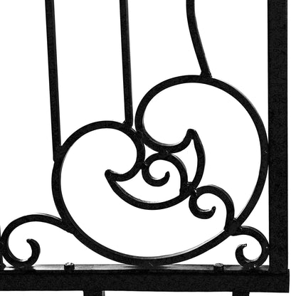 H Potter Wall Trellis 8 ft Black Iron Ornamental Metal with 4 Wall Brackets