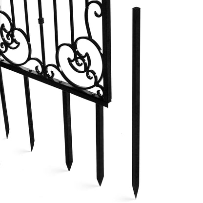 H Potter Wall Trellis 8 ft Black Iron Ornamental Metal with 4 Wall Brackets