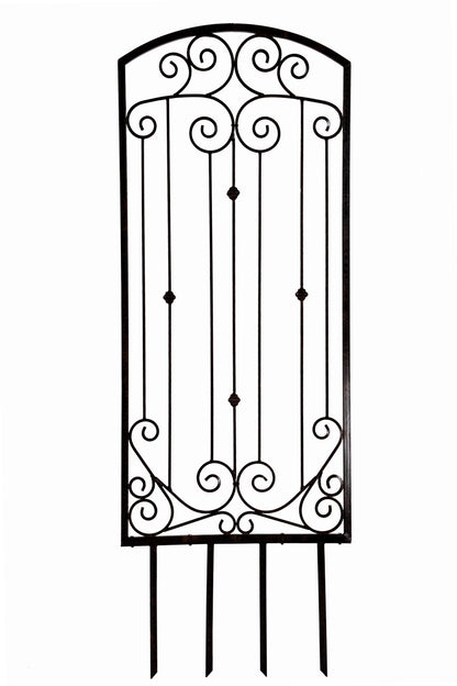 H Potter Set of 2 Garden Trellis Black Wrought Iron Metal Wall Screen with Wall Brackets GAR672W2