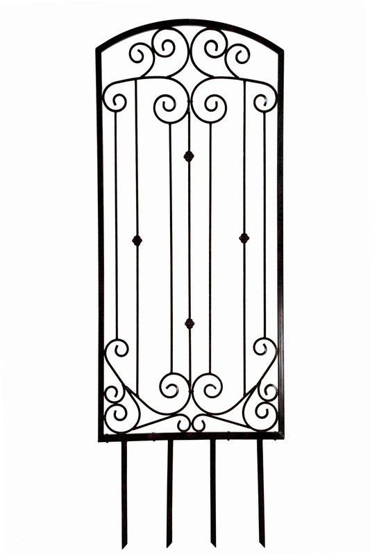 H Potter Large Garden Trellis Wrought Iron Metal Wall Screen Black Finish Fence Backyard landscaping decor flower clematis