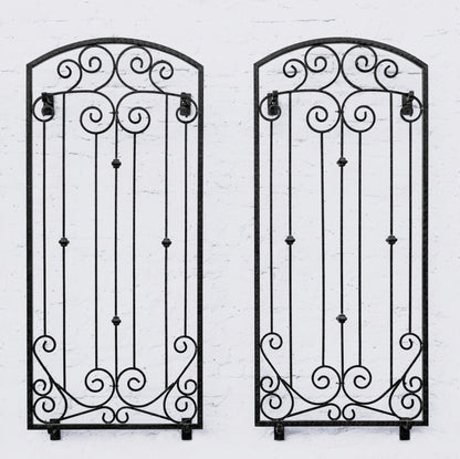 H Potter Garden Trellis Wrought Iron Heavy Scroll Metal Decoration Landscape Backyard Yard Art Structure for Climbing Plants