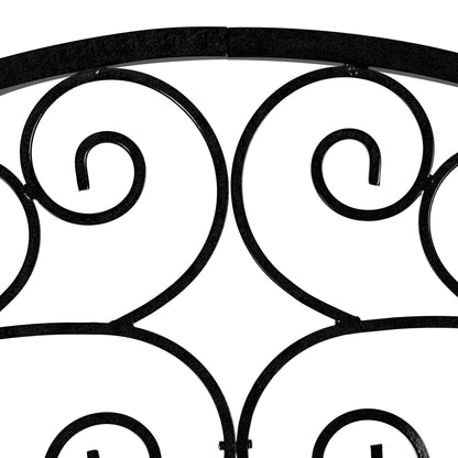 H Potter Lenox Estate Garden Trellis – 6 ft Tall Black Freestanding Iron Garden Screen